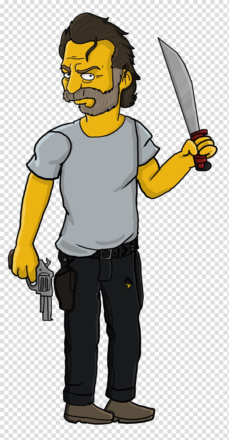 Rick Grimes Homer Simpson Carl Grimes Homer\'s Enemy Drawing, the simpsons movie transparent background PNG clipart