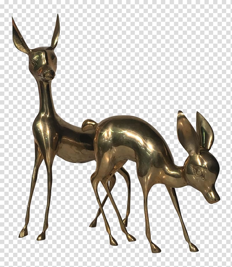 Bronze sculpture Musk deer Gazelle, fawn transparent background PNG clipart