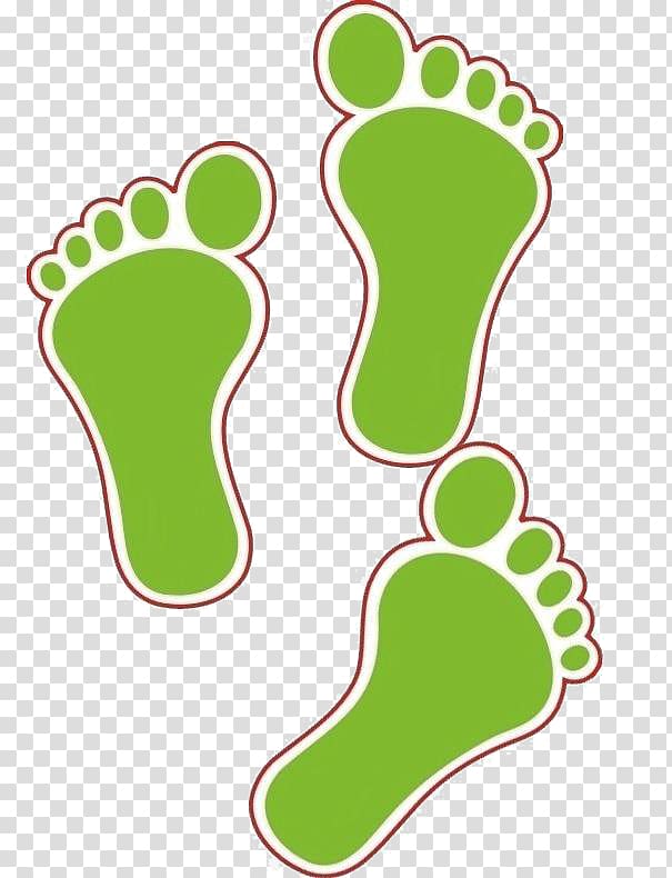 Cartoon, Green footprints transparent background PNG clipart