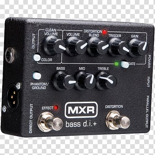 Effects Processors & Pedals Dunlop MXR M80 Bass D.I.+ Bass guitar DI unit Preamplifier, Bass Guitar transparent background PNG clipart