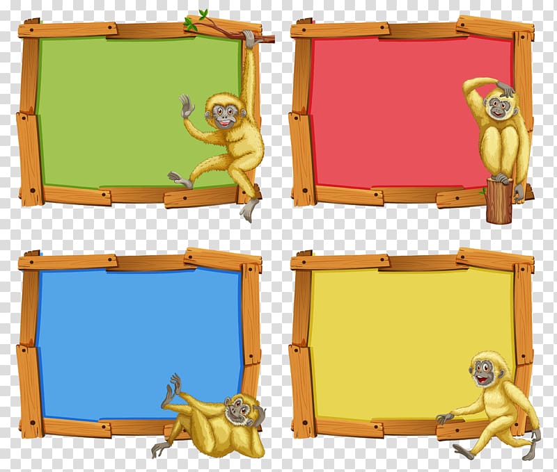 assorted-color frames, frame , cartoon animal border transparent background PNG clipart
