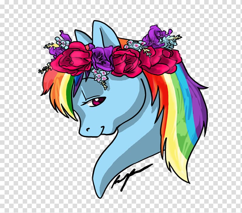 Rarity Rainbow Dash Applejack Horse Pony, flower crown transparent background PNG clipart