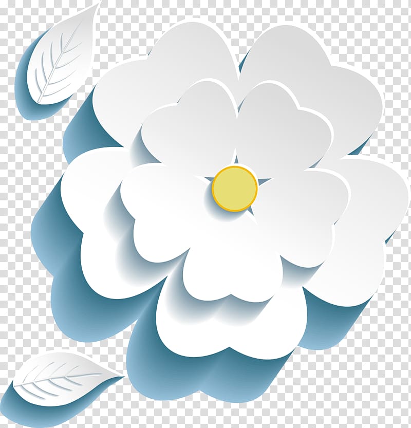 white flower , Paper Three-dimensional space Flower, flower transparent background PNG clipart