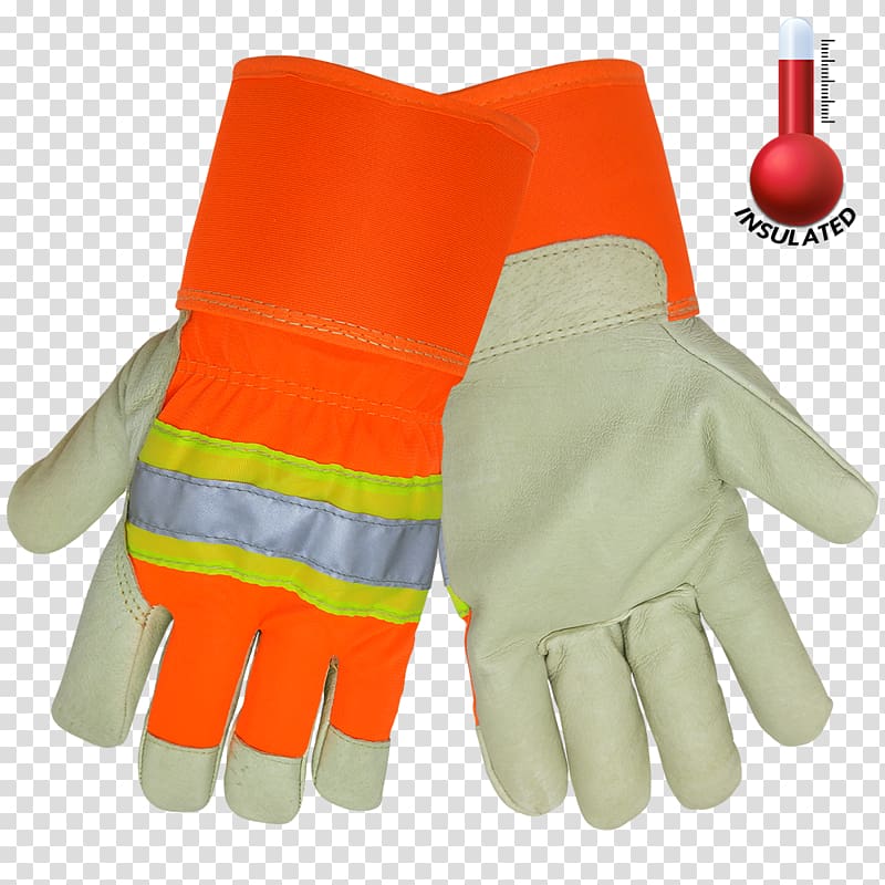 Glove High-visibility clothing Personal protective equipment Retroreflective sheeting Leather, Safety Work transparent background PNG clipart