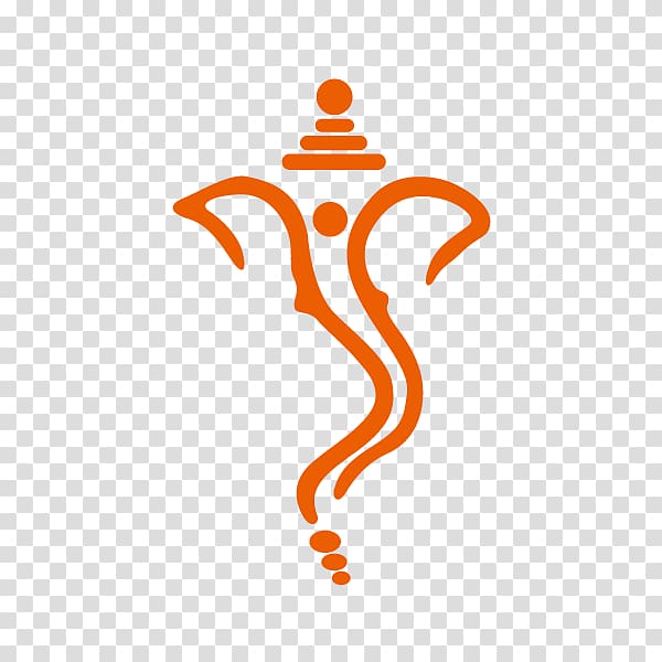 orange Ganesha logo, Shiva Ganesha Ganesh Chaturthi Hinduism Lakshmi, elephant nose transparent background PNG clipart