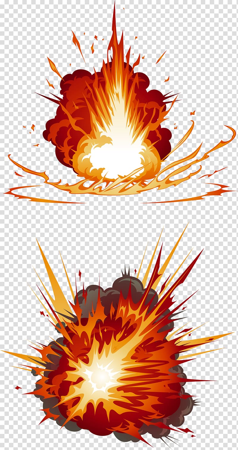 two explosion illustrations, Blast!Blast!Blast!My Explosion Firecracker, Explosions transparent background PNG clipart