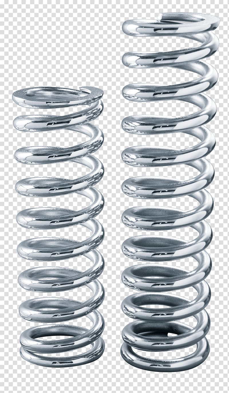 two silver coil springs, Coil spring Car Coilover, spring transparent background PNG clipart