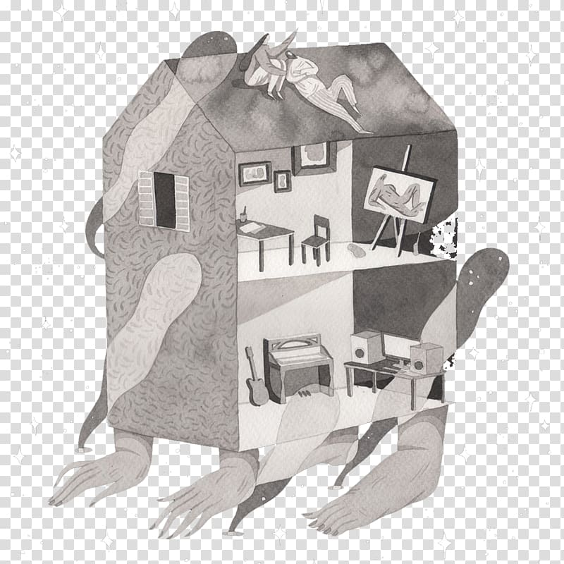 House Creativity Artist Illustrator Illustration, Creative hand illustration long house transparent background PNG clipart