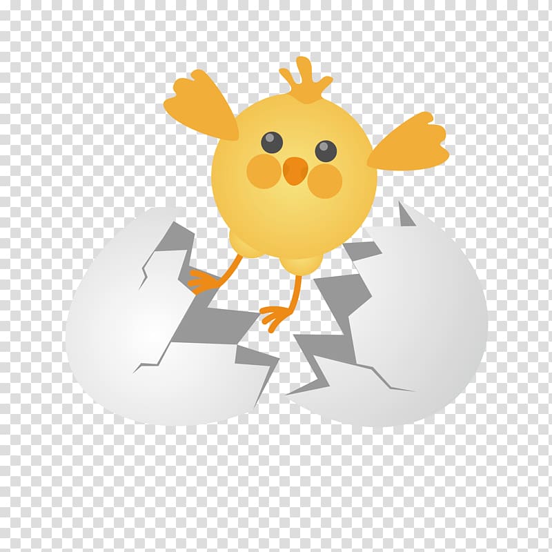 Fried chicken Buffalo wing Chicken Leg Rotisserie chicken, Broken shell out of the yellow chicks transparent background PNG clipart