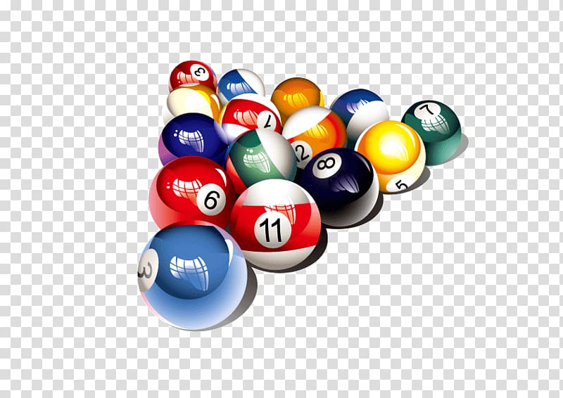 piled 12 pool balls illustration, Billiards Billiard ball Pool Billiard table, Billiards motion transparent background PNG clipart