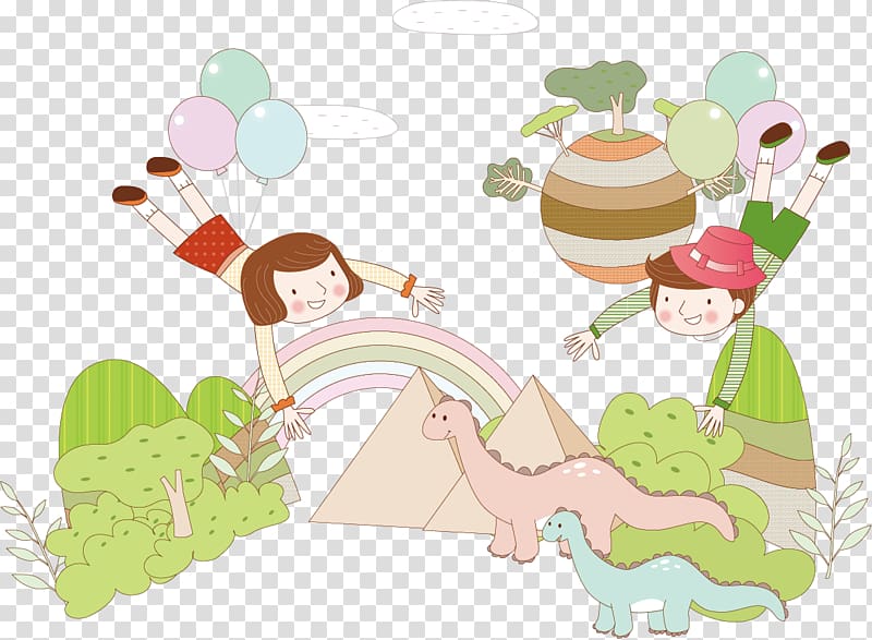 Child Euclidean Dinosaur, Children\'s Wonderland dinosaur poster material transparent background PNG clipart