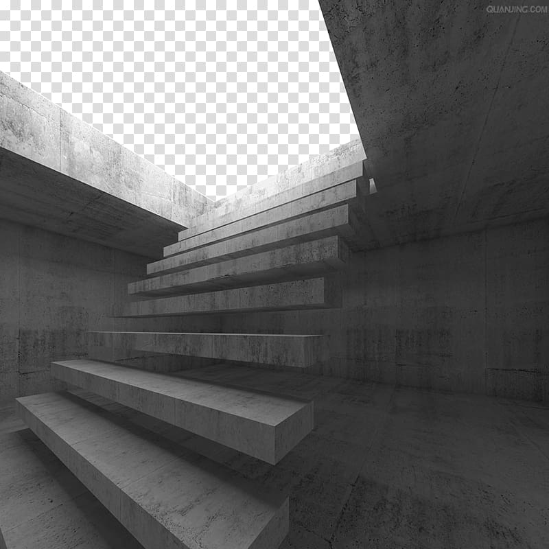 Black and white Concrete Stairs Basement, Basement stone steps transparent background PNG clipart