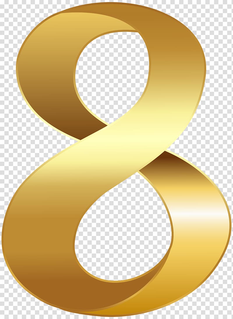 yellow 8 , Yellow Circle Design Product, Golden Number Eight transparent background PNG clipart