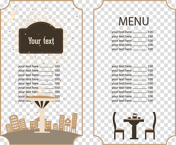 price menu illustration, Cafe Menu Brunch Restaurant Food, Continental restaurant menus transparent background PNG clipart