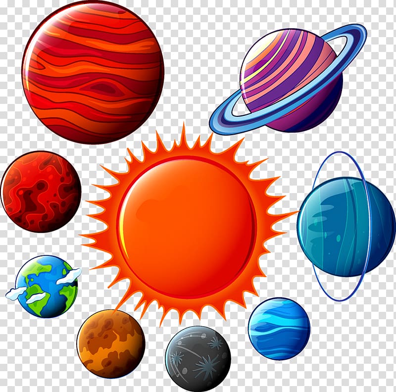 8 assorted planets and sun illustration, Planet Mercury Venus Euclidean , Planet transparent background PNG clipart