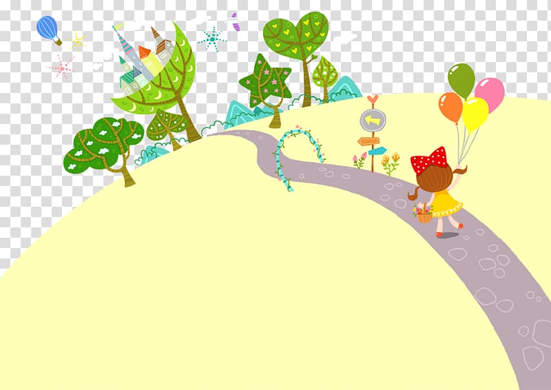 Cartoon Child Illustration, Child road transparent background PNG clipart