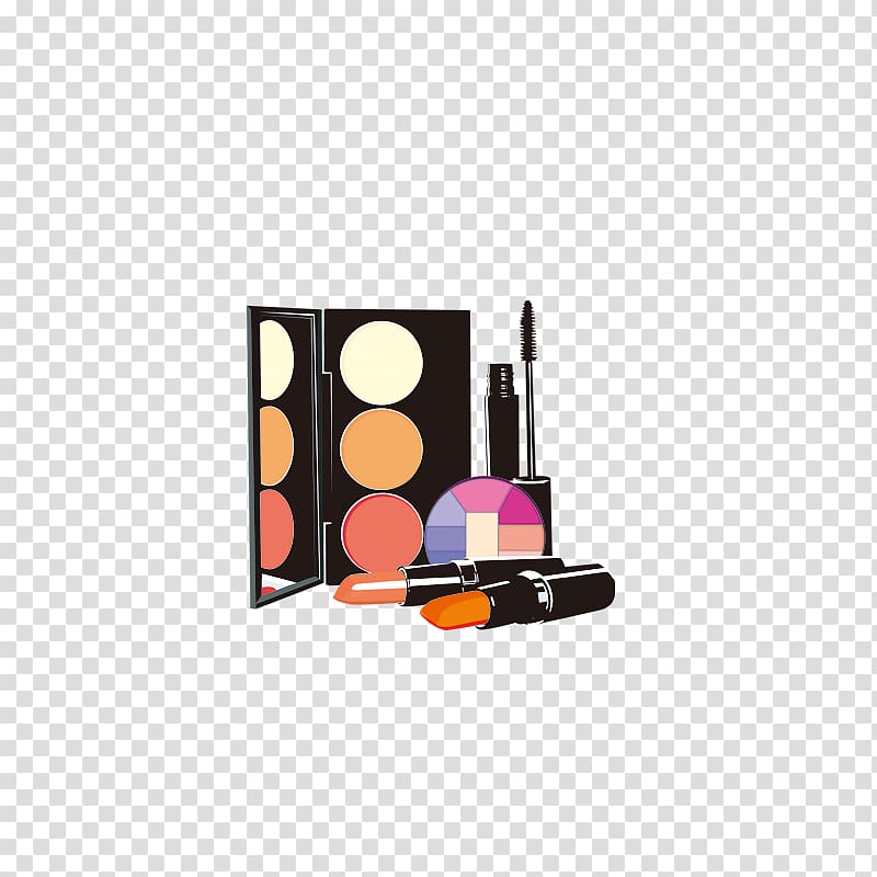 makeup palette and lipsticks illustration, Cosmetics Makeup brush Lipstick, makeups transparent background PNG clipart