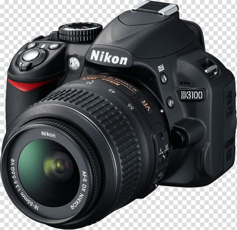 black Nikon D3100, Nikon D 3100 Camera transparent background PNG clipart