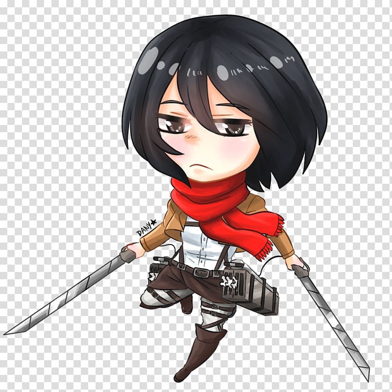 Mangaka Mikasa Ackerman Eren Yeager Chibi Art, Chibi transparent background PNG clipart