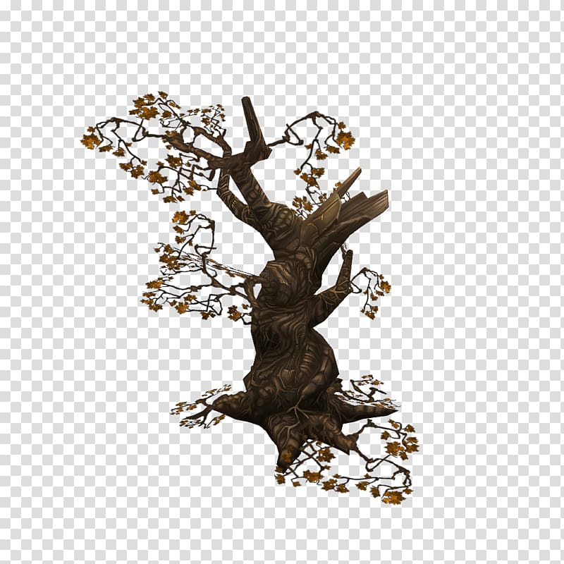 Low poly 3D modeling Tree Texture mapping Game, hand-painted model transparent background PNG clipart