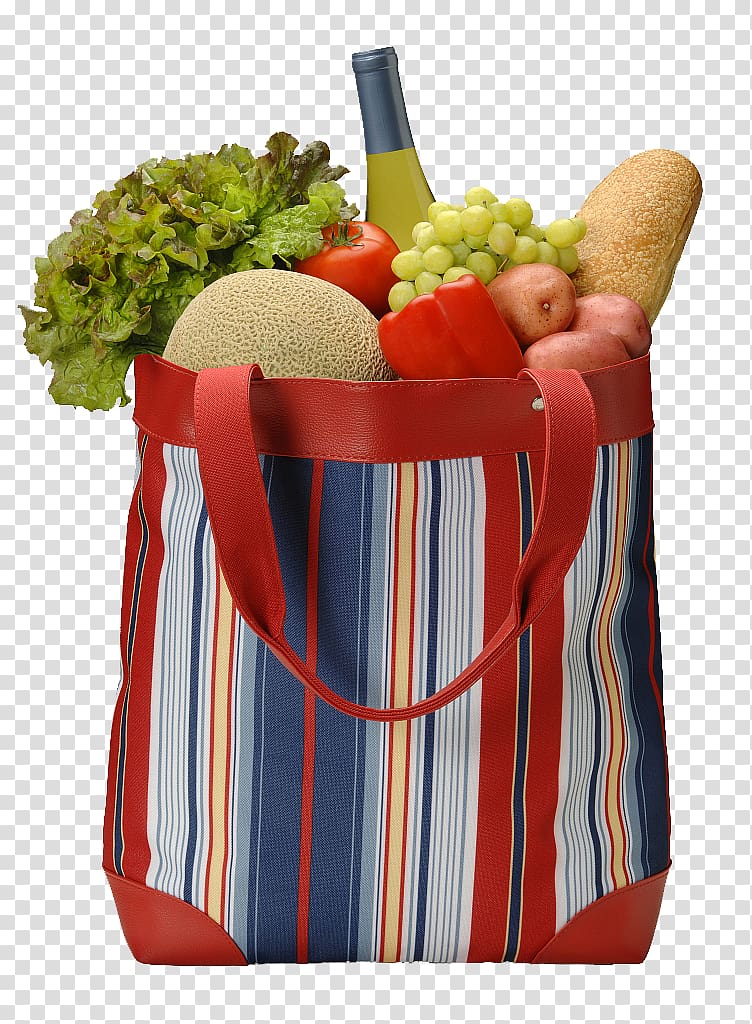 Plastic bag Organic food Shopping bag Vegetable, The fruits and vegetables in the shopping bag transparent background PNG clipart