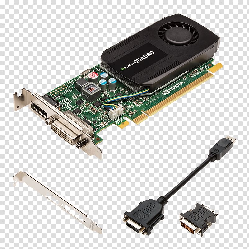 Graphics Cards & Video Adapters NVIDIA Quadro K600 NVIDIA Quadro 600 PCI Express, Computer transparent background PNG clipart