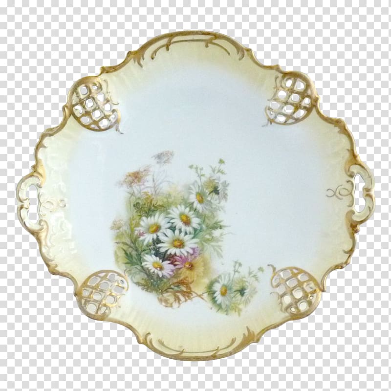 Porcelain Tableware Limoges Margarita Platter, hand-painted daisy transparent background PNG clipart