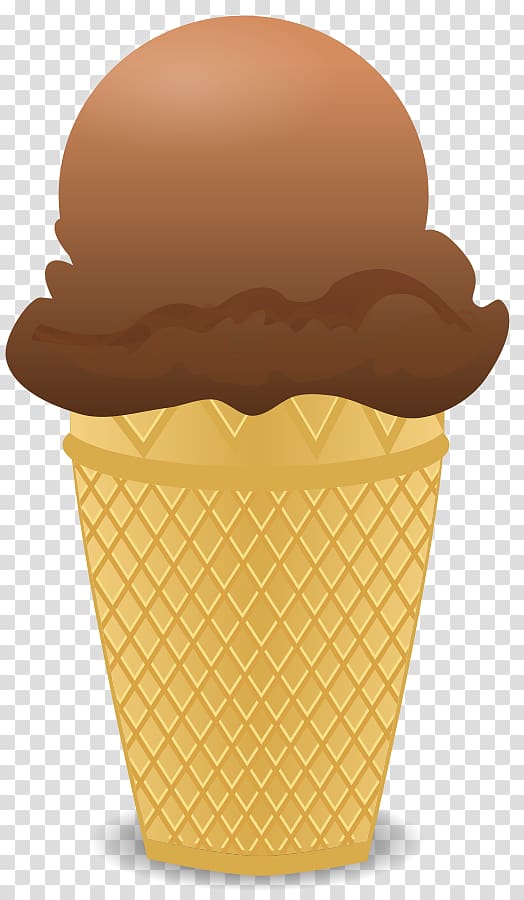 Ice cream cone Chocolate ice cream , Brown transparent background PNG clipart