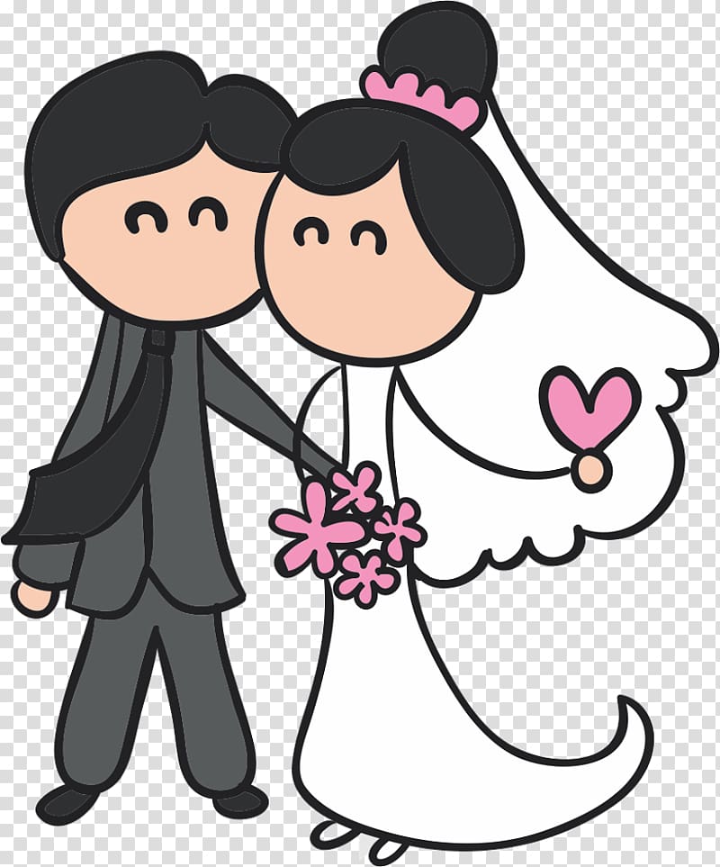 Drawing Marriage Cartoon , noivos transparent background PNG clipart