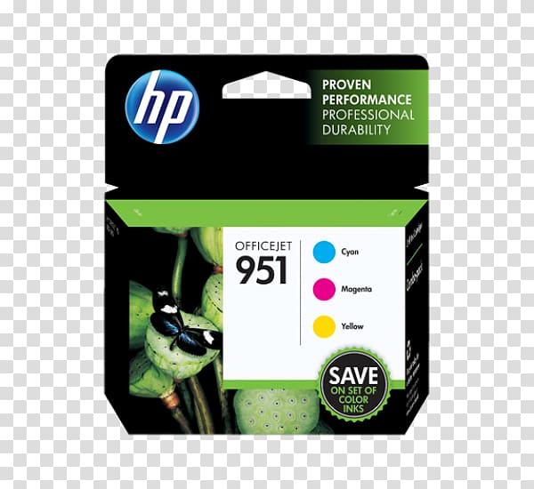 Hewlett-Packard Ink cartridge Officejet Printer, cyan magenta yellow transparent background PNG clipart