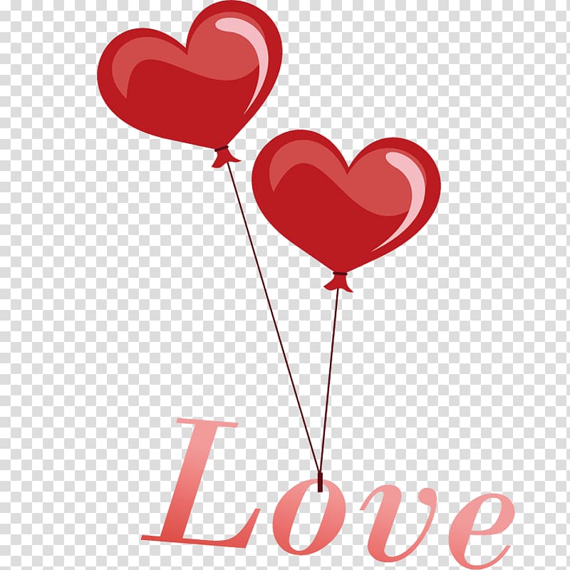 Heart Balloon Valentine\'s Day , Romantic LOVE transparent background PNG clipart