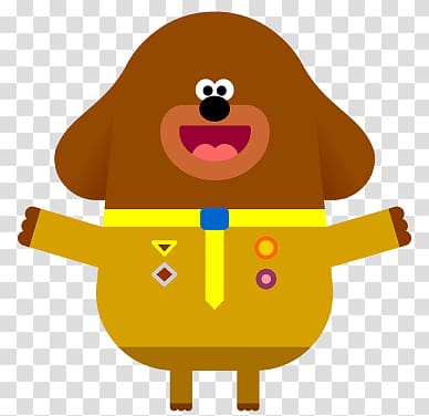 brown and yellow dog cartoon character illustration, Duggee Happy transparent background PNG clipart