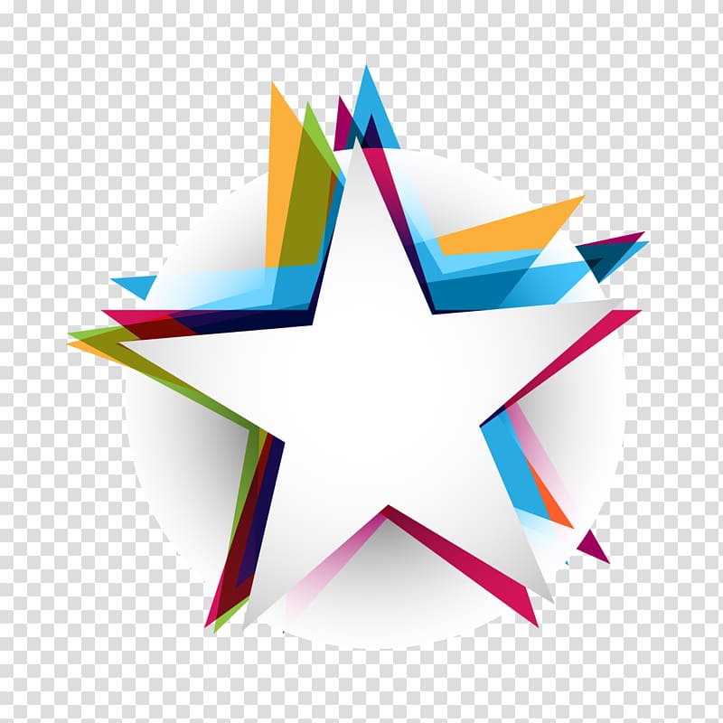 assorted-color star illustration, Star Abstract Polygon, Abstract Colorful free transparent background PNG clipart