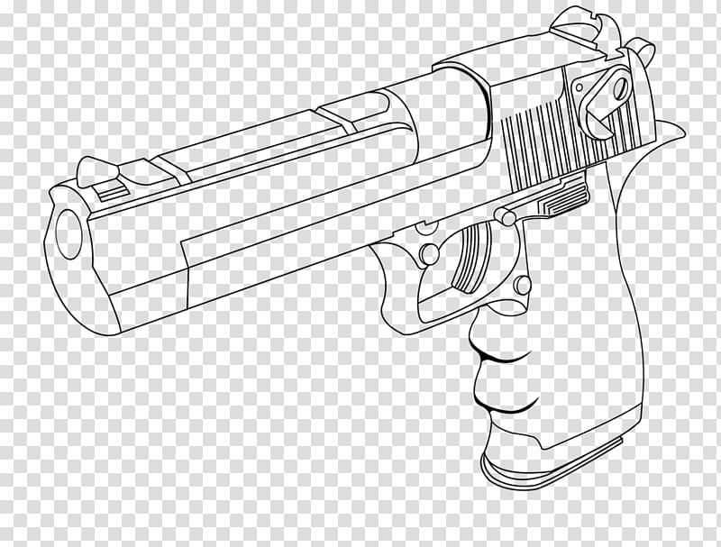 Firearm Line art Weapon Handgun Pistol, weapon transparent background PNG clipart