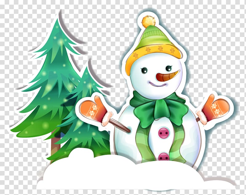 Christmas snowman Christmas tree material transparent background PNG clipart