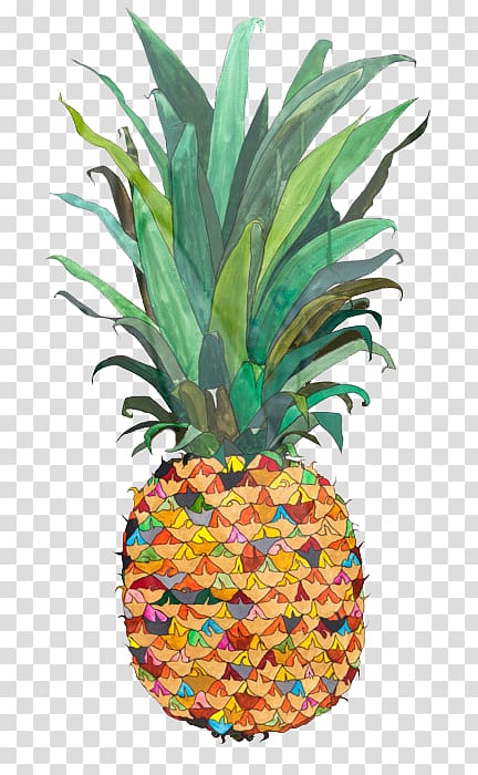 yellow pineapple illustration, Pineapple Drawing Watercolor painting Illustration, pineapple transparent background PNG clipart