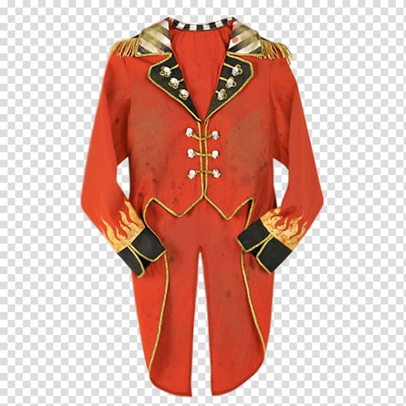 red and orange suit, Circus Ringmaster Costume transparent background PNG clipart