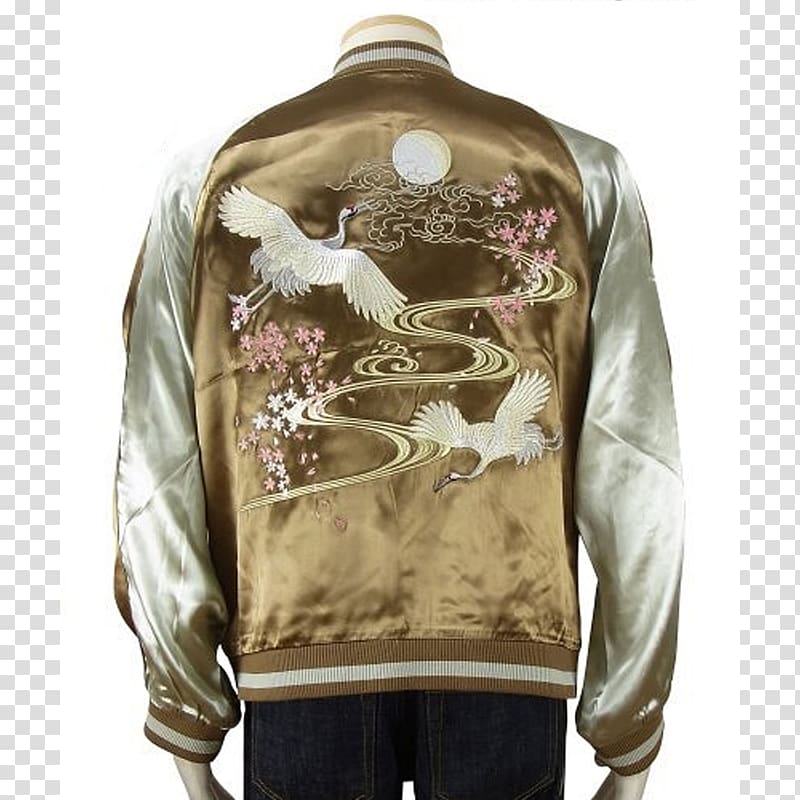 Crane Souvenir jacket sakura Cherry blossom, crane transparent background PNG clipart