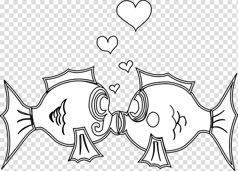 Fish Love Heart , Create A Coloring Book transparent background PNG clipart