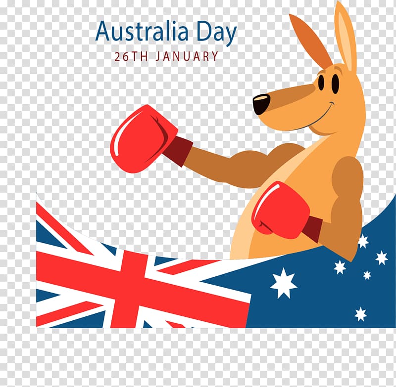 Australia Day Kangaroo, Australian boxer Kangaroo poster transparent background PNG clipart