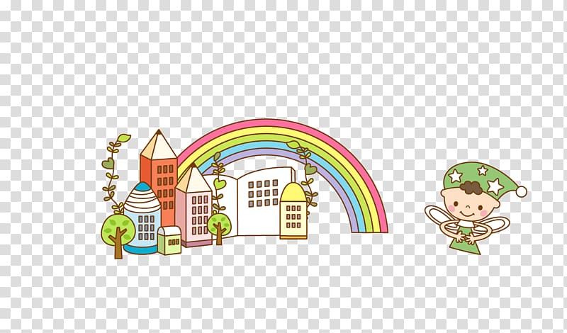 Pencil Tree Rainbow, Pencil House transparent background PNG clipart