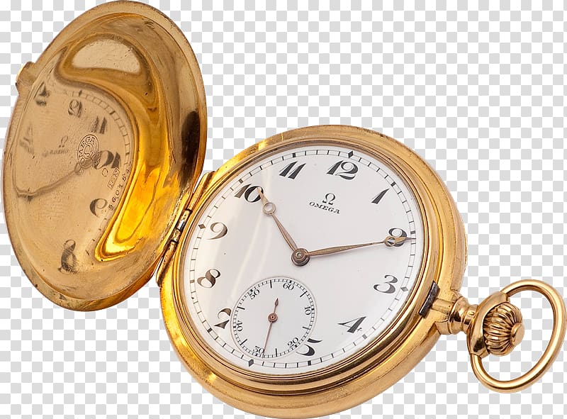 Pocket watch Clock Omega SA Gold, Suan Cai transparent background PNG clipart