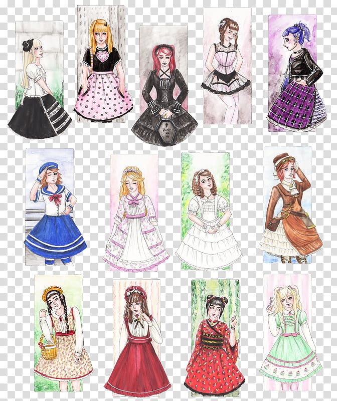 Lolita fashion Dress Clothing Pattern, variety of fashion transparent background PNG clipart