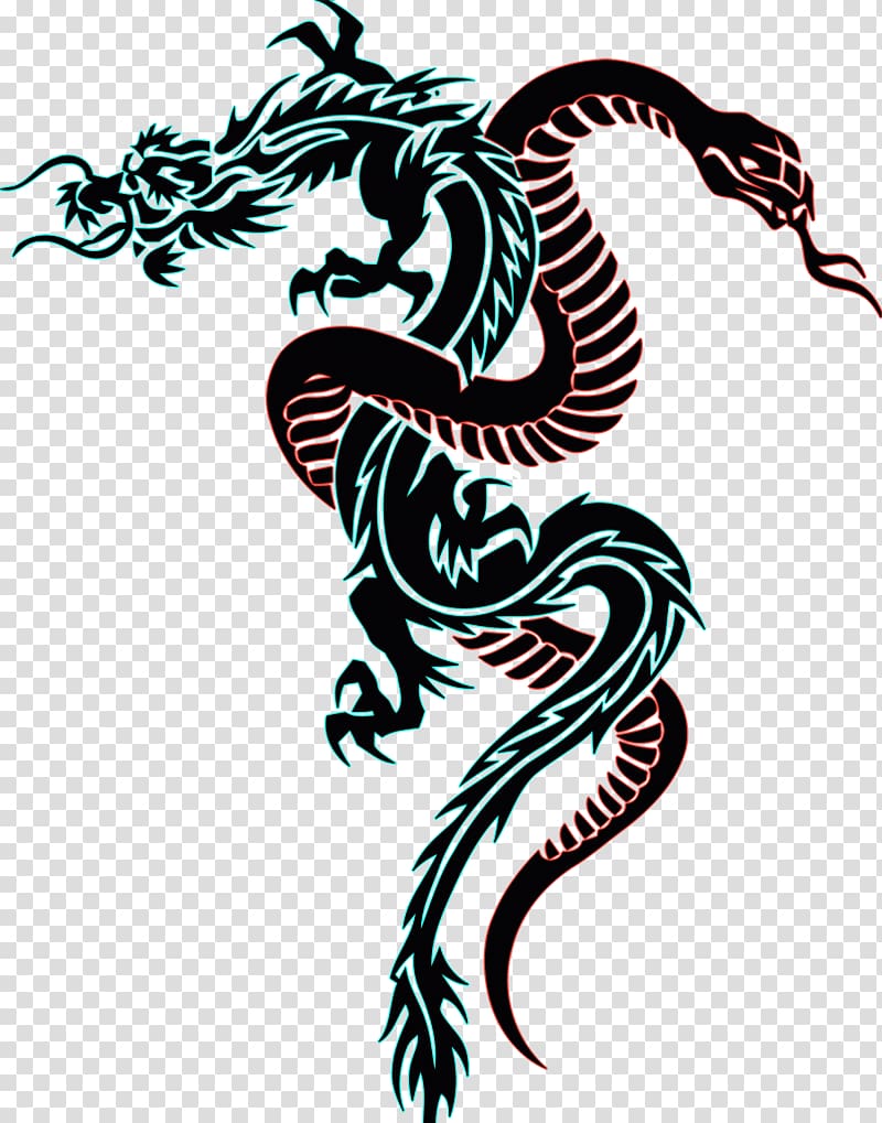 Snakes Tattoo Tattoo Chinese dragon, dragon transparent background PNG ...