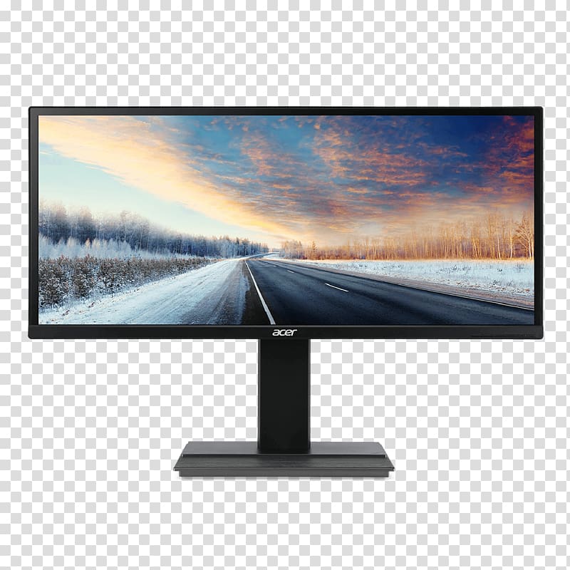 Computer Monitors 21:9 aspect ratio IPS panel LED-backlit LCD Liquid-crystal display, Monitor transparent background PNG clipart