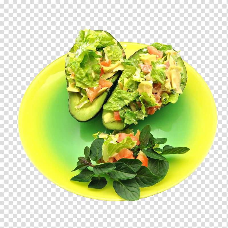 Avocado salad Salsa Stuffing Spinach salad, Avocado salad on a plate transparent background PNG clipart