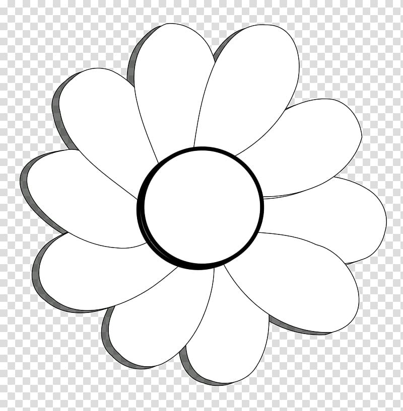 White Petal Flora Circle Area, Of Black And White Flowers transparent background PNG clipart