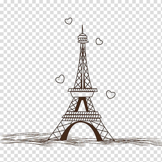 Eiffel Tower , Eiffel Tower Drawing Illustration, Hand painted Paris Tower transparent background PNG clipart