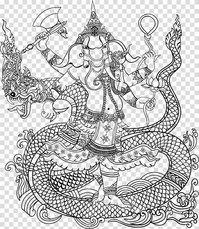 Ganesha Shiva Kali Coloring book Hinduism, ganesha transparent background PNG clipart