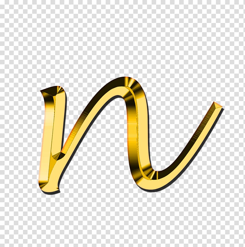 gold-colored N illustration, Small Letter N transparent background PNG clipart